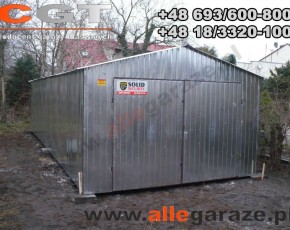Hala garażowa 4x12 dwuspadowa ocynk brama dwuskrzydłowa