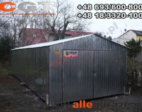 Hala garażowa 4x12 dwuspadowa ocynk brama dwuskrzydłowa