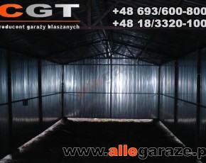 Hala garażowa 4x12 dwuspadowa ocynk brama dwuskrzydłowa