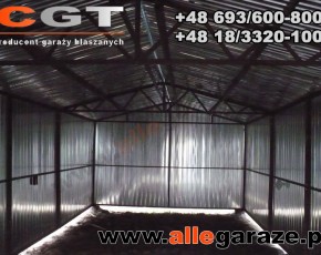Hala garażowa 4x12 dwuspadowa ocynk brama dwuskrzydłowa