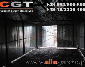 Hala garażowa 4x12 dwuspadowa ocynk brama dwuskrzydłowa