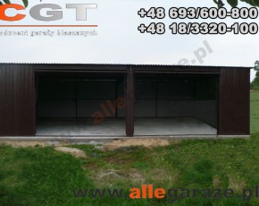 Garaż blaszany 8x6 zielony RAL6005 brama dwuskrzydłowa 